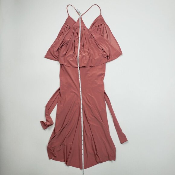 MISA Los Angeles Domino Draped Mini Dress Womens XS Blush Rose Warm Weather Glam - Picture 9 of 16